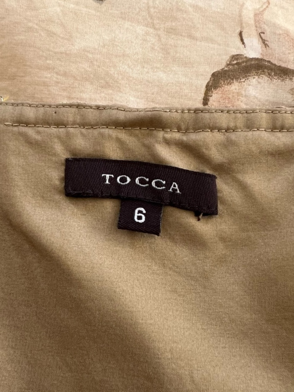 TOCCA Brown Midi Dress with Pink Floral Appliqué - Picture 3 of 4